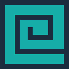 Square logo template. Line spiral simple icon. Company and business logos