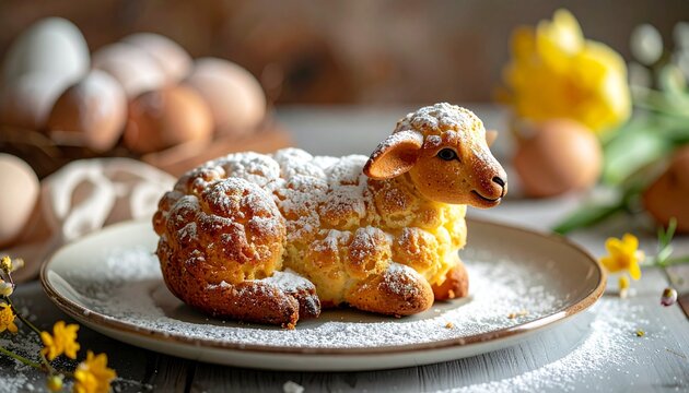 Geb&auml;ck-Osterlamm aus traditioneller Form