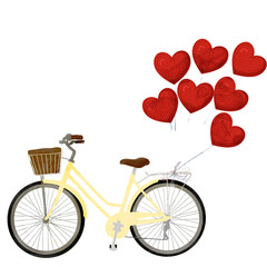 bicycle with heart balloon