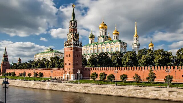 Historic Russian architecture by river