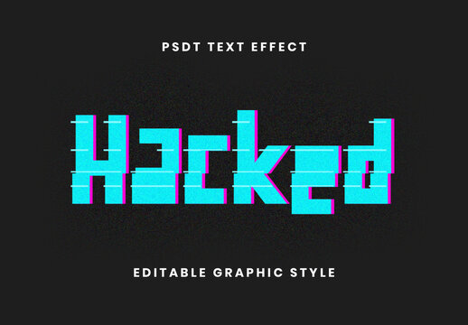 Blue And Pink Pixel Glitch Static Noise Text Effect