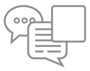 Linear style communication and messaging icon. Communication symbols, messaging, and dialogue.