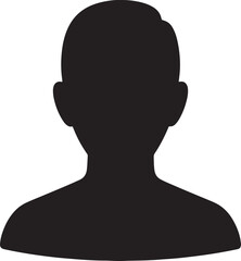Black silhouette of a person's head and shoulders isolated PNG with Transparent Background