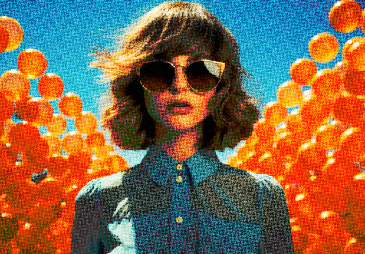 Halftone Grainy Print Photo Effect