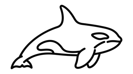 Orca Outline: A minimalist outline of a majestic orca, showcasing its iconic black and white markings. The image evokes a sense of both simplicity and the power of the ocean. © Abdul