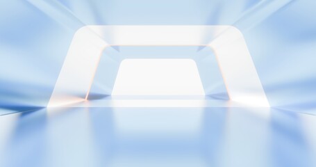 Abstract architecture background arched interior 3d render