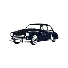 Obraz premium Vintage Car Showcase, Classic Automobile, Automotive Exhibition, Digital Illustration, Studio Environment, Side View, Nostalgia