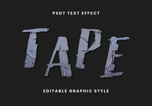 Gray Duct Cutout Analog Tape Text Effect