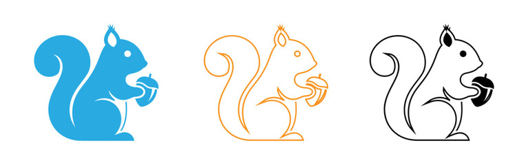 Obraz premium Squirrel logos in blue orange and black