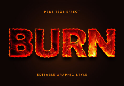 Red And Orange Burned Fire Text Effect