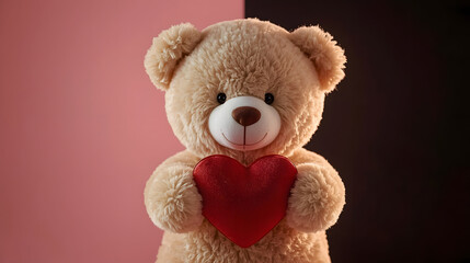 Obraz premium teddy bear with red heart