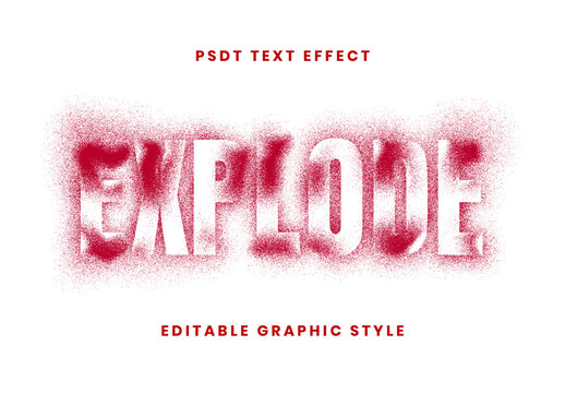 Red And White Spray Dusty Powder Explosion Text Effect