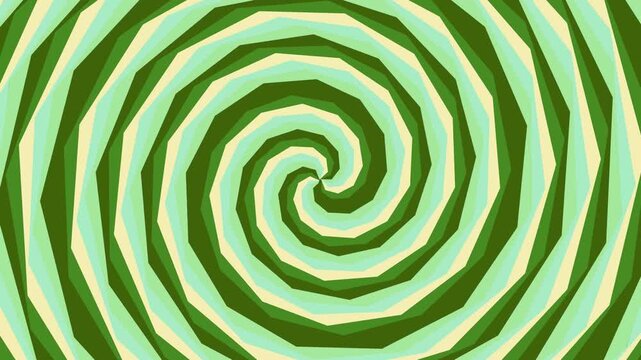 Mesmerizing Green Polygonal Spiral Background - Abstract Geometric Swirl Pattern
