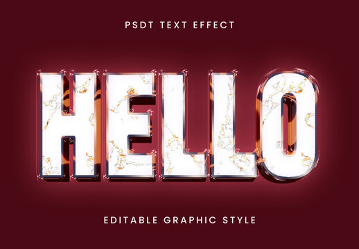 White And Brown Marble Gloss Text Effect Elegant Stone Outline Font