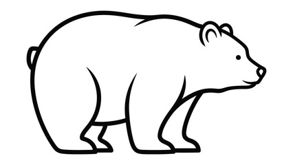 Obraz premium Bear Illustration: A clean, minimalist illustration of a bear, perfect for conveying simplicity and natural themes. 