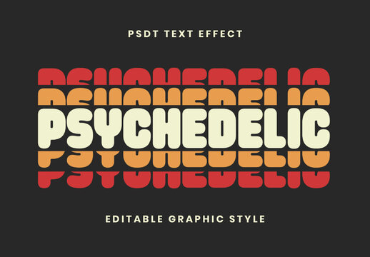 Yellow And Orange Retro Psychedelic Mushroom Text Effect