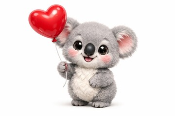 Baby Koala 3D Holding Heart Baloon
