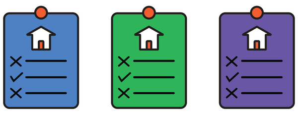 House rules icon vector set, colorful house rules flat trendy vector illustration isolated on white background.