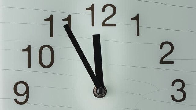 lassic Clock Face Close View. Classic wall clock timelapse focusing on numbers and smooth hand movement. A timeless scene representing continuity, patience, and the steady flow of time.