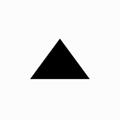 Fototapeta premium Simple black equilateral triangle icon isolated on a white background, a basic geometric shape for design elements and graphics.