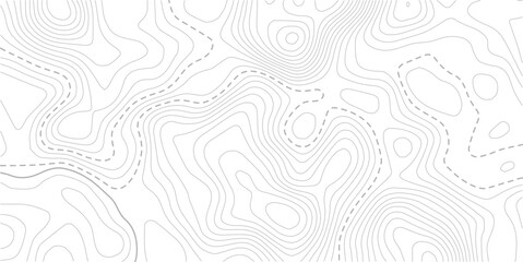 Fototapeta premium White geometric topo map wave line discovery background, topographic map pattern featuring stylized contour lines that represent elevation. Modern design with White background with topographic wavy pa