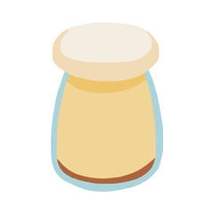 瓶入りのプリンのイラスト