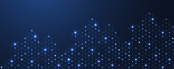 Abstract digital blockchain cube blocks concept. 3D big data cubes quantum computer technology idea. Artificial intelligence data core cubes design element