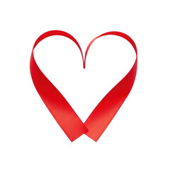 Red heart ribbon icon isolated on transparent background