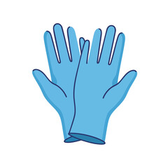 Obraz premium Blue Rubber Gloves for Protection and Hygiene