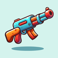 Naklejka premium Unique toy gun cartoon character illustration