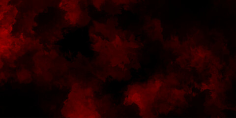 Fototapeta premium Dark red powder explosion cloud on black background. Abstract red and black grunge texture smoke. smoke fog misty texture overlay on dark black. paranormal red mystic smoke, clouds for movie.