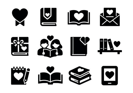 Love and Books Icon Set