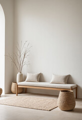 Minimalist Natural Living Room with Organic Decor and Neutral Colors