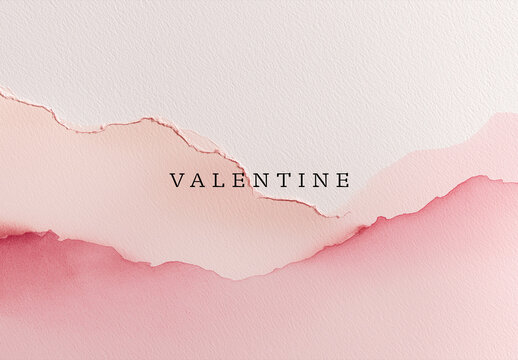 Pink Watercolor Textures For Valentines Design