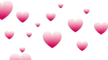Pink hearts floating on a transparent background PNG
