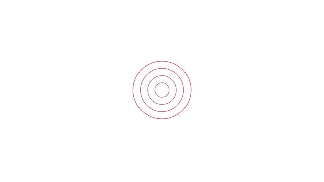 Radio wave animation and expanding bow wave motion graphic. Repeating radio wave screen background animation. Transparent background, 4k video.