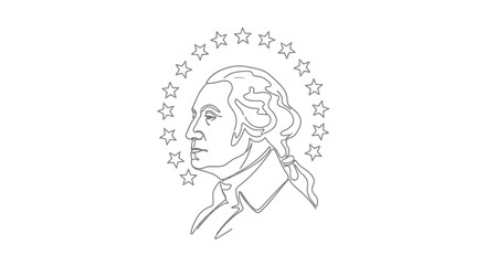 Obraz premium benjamin franklin illustration with stars