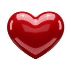 Beautiful and shiny red heart icon symbolizing love and affection on transparent background