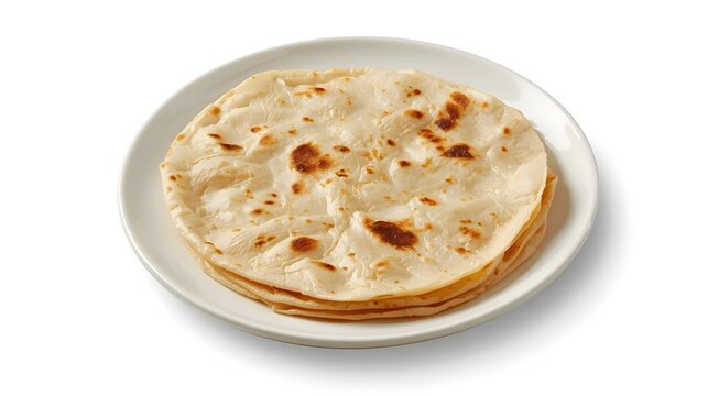 indian\ pakistani roti on a white background