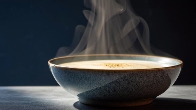 Dampfbogen &uuml;ber hei&szlig;er Suppe