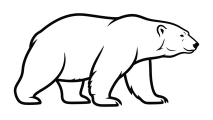 Polar Bear Icon: A minimalist icon of a polar bear. Its strong outline and graceful form capture the essence of this arctic animal © Mohiuddin123