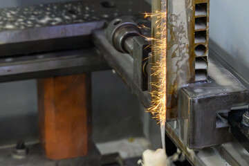 Wire EDM Machine Cutting Mold Parts with Electrical Discharge Spark