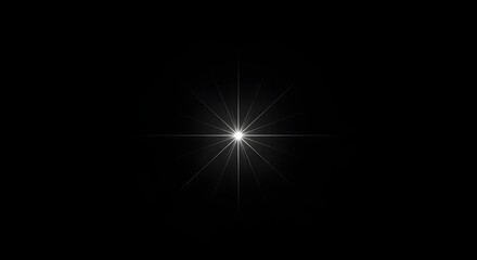 Single bright starburst flare on a black background