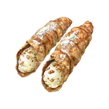 cannoli hand drawn vector illustration