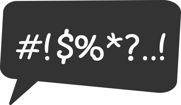 Dark comic bubble with curse symbols