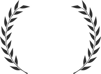 Thin leaf laurel wreath icon