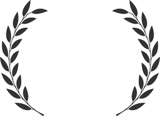 Short leaf laurel wreath vector icon