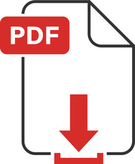 PDF file download icon with square label
