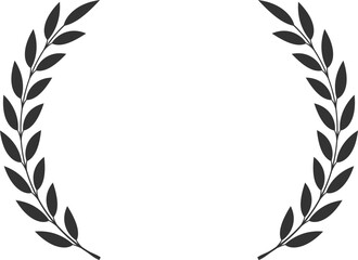Curved laurel wreath outline design