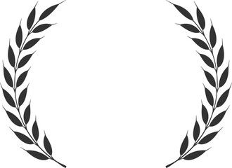 Wide laurel wreath open frame icon